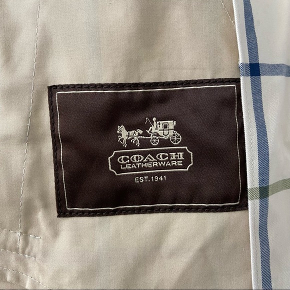 COACH classic plaid trench coat - Picture 6 of 7